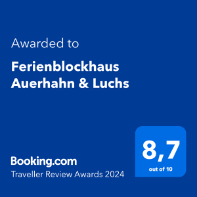 Booking Award 2024 Ferienblockhäuser Auerhahn und Luchs